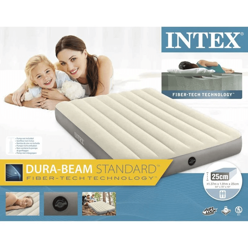 Intex Durabeam Double Airbed - white-grey - myhoodmarket