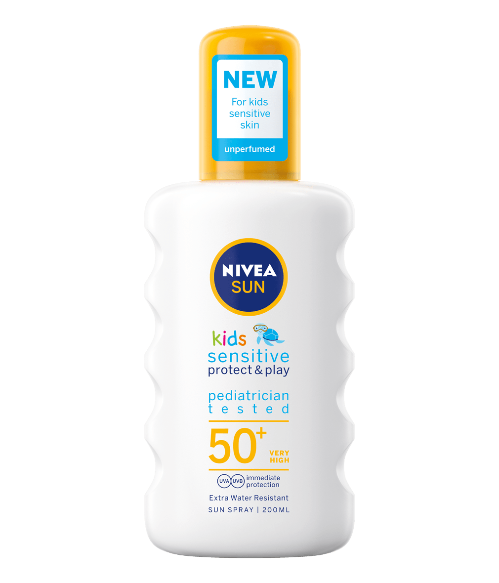 Nivea Sun Kids Protect & Sensitive Sun Spray Spf50+ Sunscreen 200ml - myhoodmarket