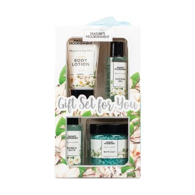 Natures Nourishment Bath Set Magnolia & Sage & Mint 4pcs