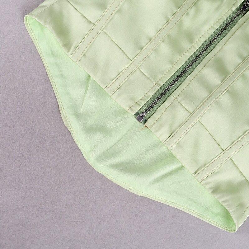 Satin Boned Pads Backless Zipper 2 Layer Stretch Sexy Bodycon Crop Top