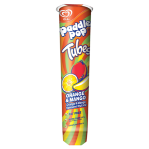 Ola Paddle Pop Tubes Orange & Mango Flavoured Fruit Ice 100ml