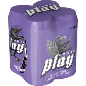 Power Play Passion Punch Energy Drink Cans 4 x 440ml