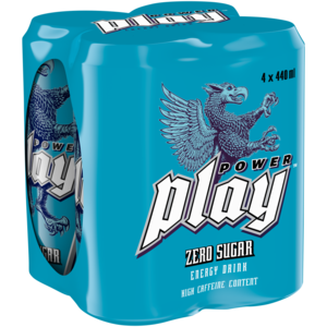 Power Play Sugar Free Energy Drink Cans 4 x 440ml