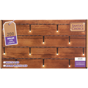 Santa's Choice Christmas Solar LED Lights 200 Pack