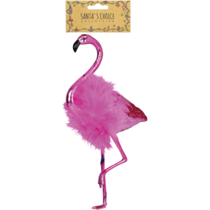 Santa's Choice Flamingo Christmas Tree Decoration