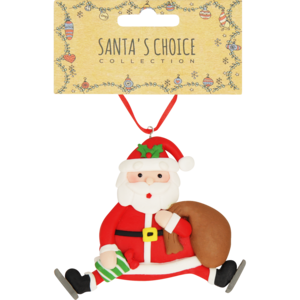 Santa's Choice Santa With Sack Christmas Tree Decoration
