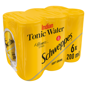 Schweppes Indian Tonic Water Cans 6 x 200ml