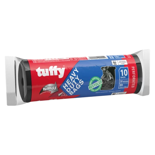 Tuffy 10 Pack Heavy Duty Black Bags 750mm x 900mm