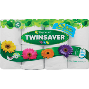 Twinsaver 1 Ply Toilet Rolls 8 Pack - myhoodmarket
