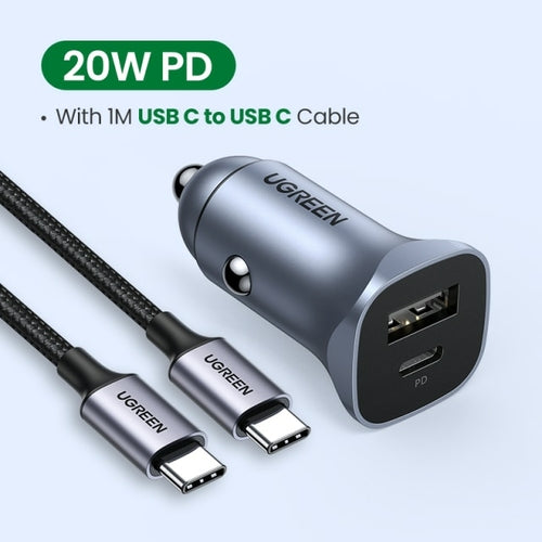 UGREEN Car Charger Type C Fast USB Charger for iPhone 13 12 Xiaomi Car