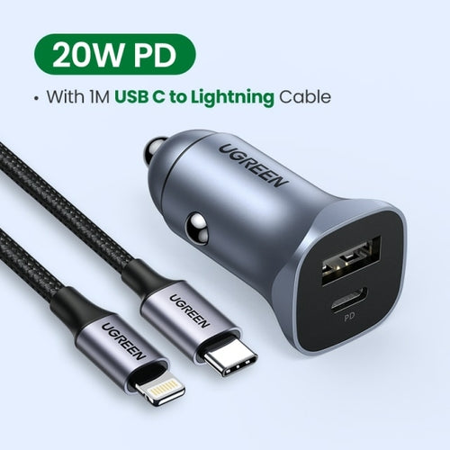UGREEN Car Charger Type C Fast USB Charger for iPhone 13 12 Xiaomi Car