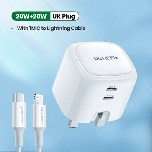 UGREEN Dual 20W PD USB C Charger for iPhone 13 12 Fast Charger Quick