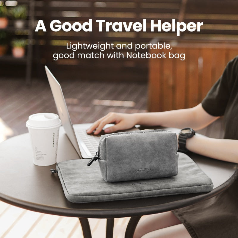 UGREEN Organizer Bag Leather Storage Case for Wired Headphones