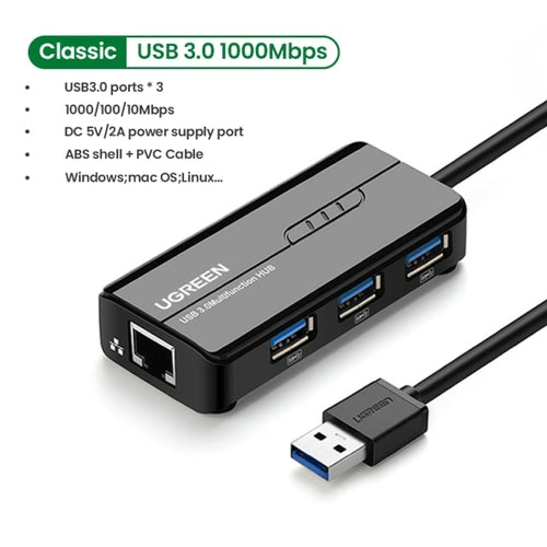 UGREEN USB Ethernet USB3.0 Lan 1000Mbps Ethernet Adapter USB RJ45 USB