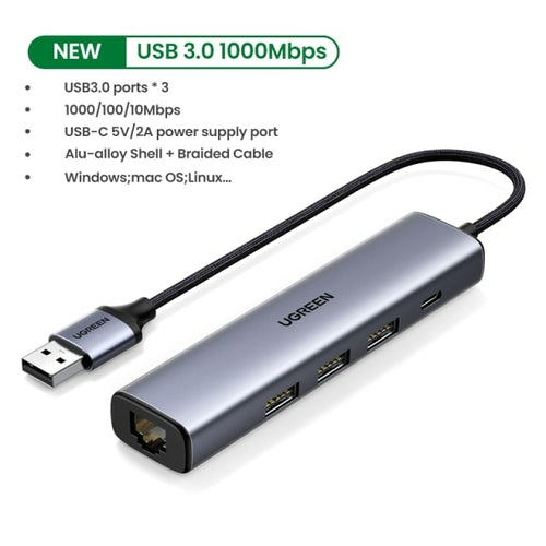 UGREEN USB Ethernet USB3.0 Lan 1000Mbps Ethernet Adapter USB RJ45 USB