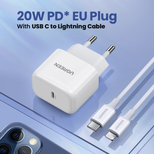 UGREEN USB Type C Charger 20W PD Fast Charger for iPhone 13 12 8 Quick