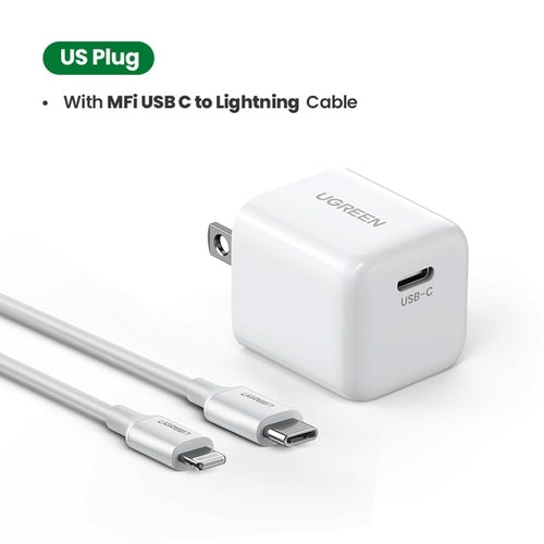 UGREEN iPhone Charger, 20W PD 3.0 Durable Compact Fast Charger, USB C