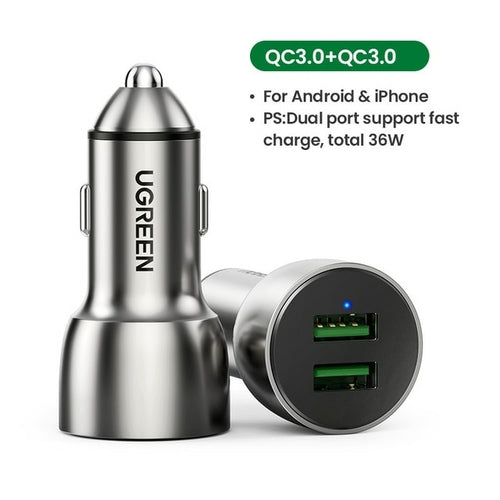 Ugreen 36W Quick Charge 4.0 3.0 QC USB Car Charger for Xiaomi QC4.0
