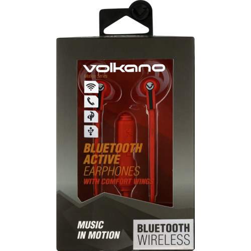 Volcano Motion Series In Ear Bluetooth Headphones Red-Black - myhoodmarket