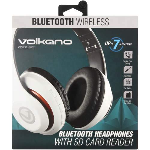 Volkano Impulse Bluetooth Headphones White - myhoodmarket