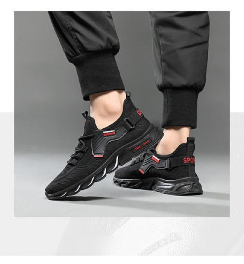 Vulcanized Shoes Fashion Men Summer Breathable Lightweight Lace up