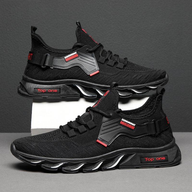 Vulcanized Shoes Fashion Men Summer Breathable Lightweight Lace up