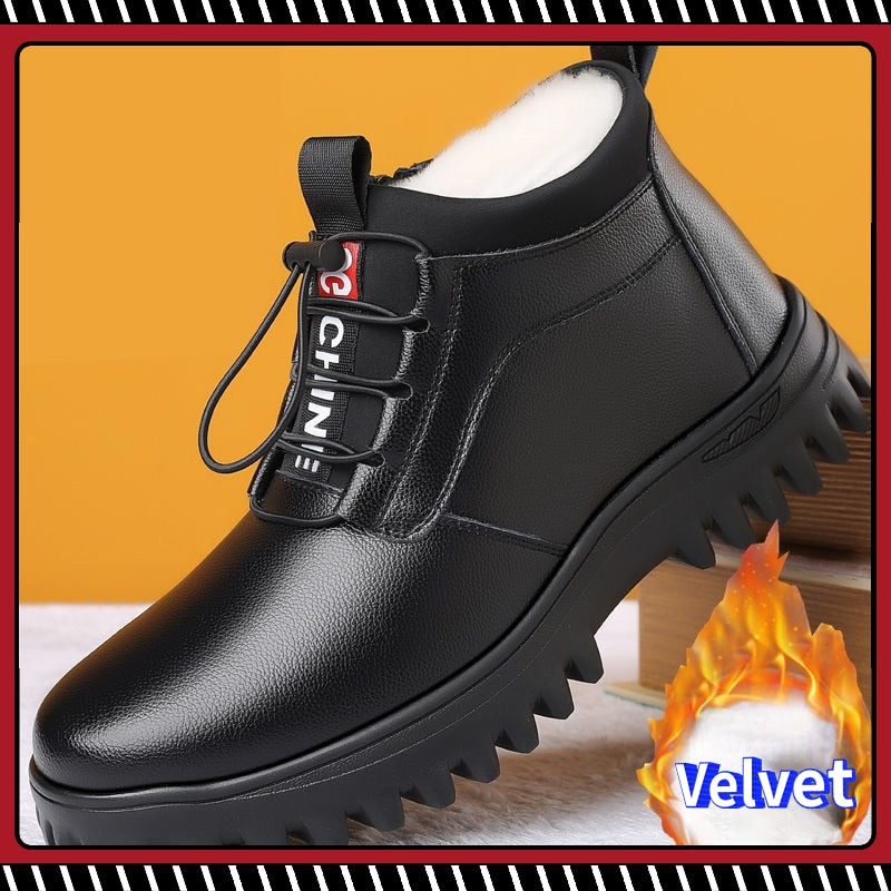 Winter Men's Cotton Shoes 2021 New High top Waterproof Non slip Plus