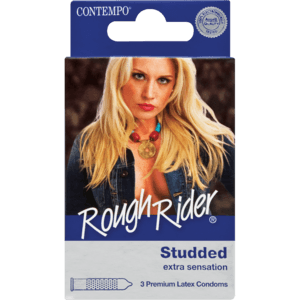Contempo Rough Rider Studded Condoms 3 Pack - myhoodmarket