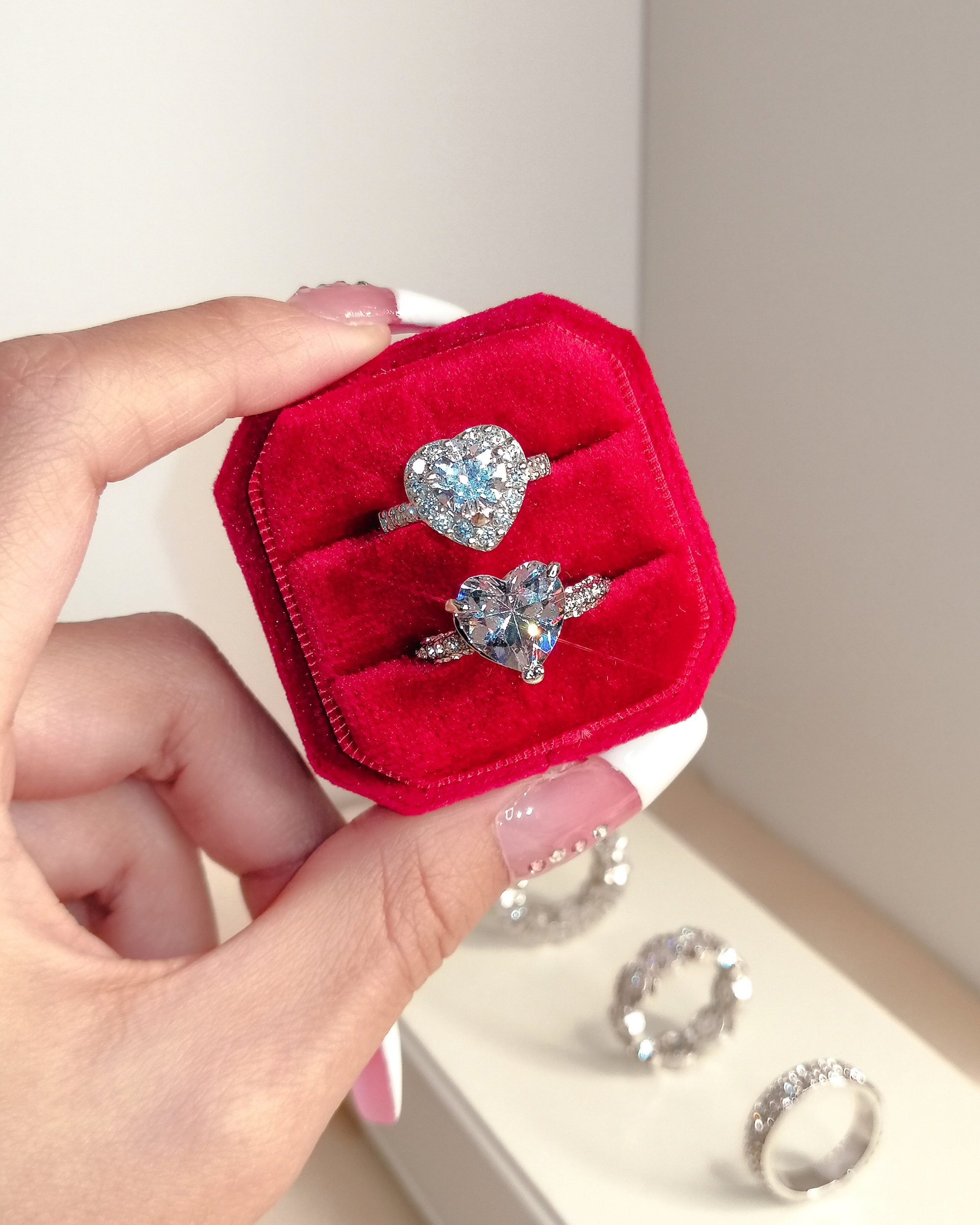 Heart Ice Crushed 925 Sterling Silver & 18 Karats Gold Plated Ring