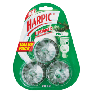 Harpic Flushmatic Pine Toilet Cleaner Block 3 x 50g - myhoodmarket