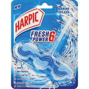 Harpic Fresh Power 6 Marine Splash Rim Block 35g - myhoodmarket