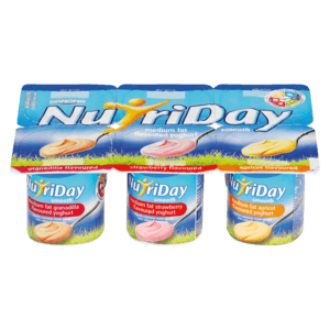 Nutriday Smooth Strawberry Granadilla Apricot Flavoured Yoghurt 6 x 100g - myhoodmarket