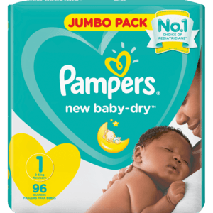 Pampers Jumbo Pack Size 1 Diapers 96 Pack