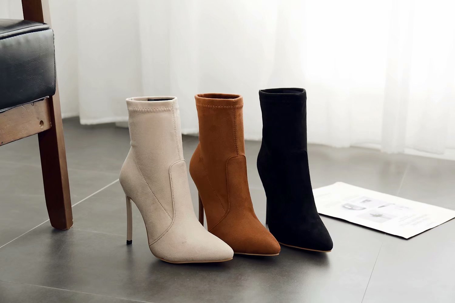 Women's Boots High Heel Fashion Stiletto Martin Shoes With Pointed