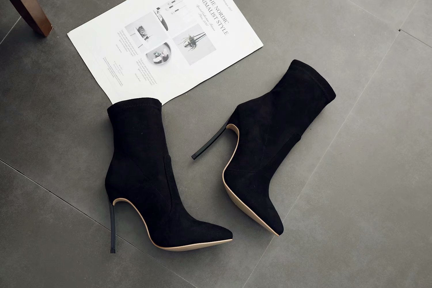 Women's Boots High Heel Fashion Stiletto Martin Shoes With Pointed