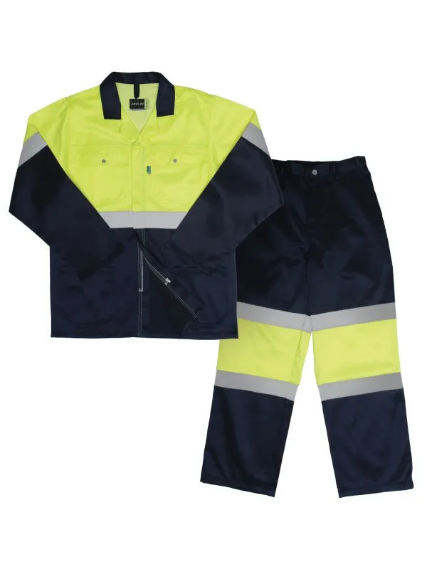 Hivis Two Tone Worksuits - Green