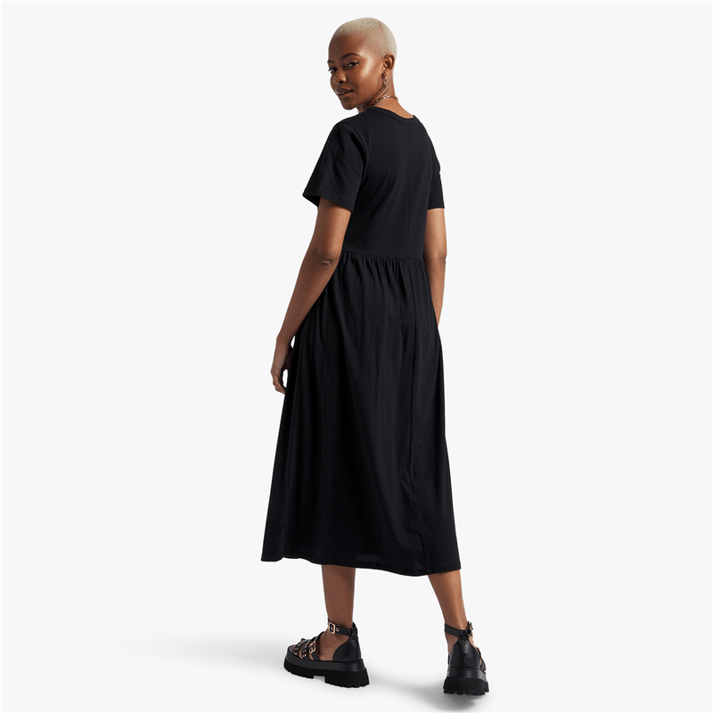 Women's Black Tiered Maxi T-Shirt Dress