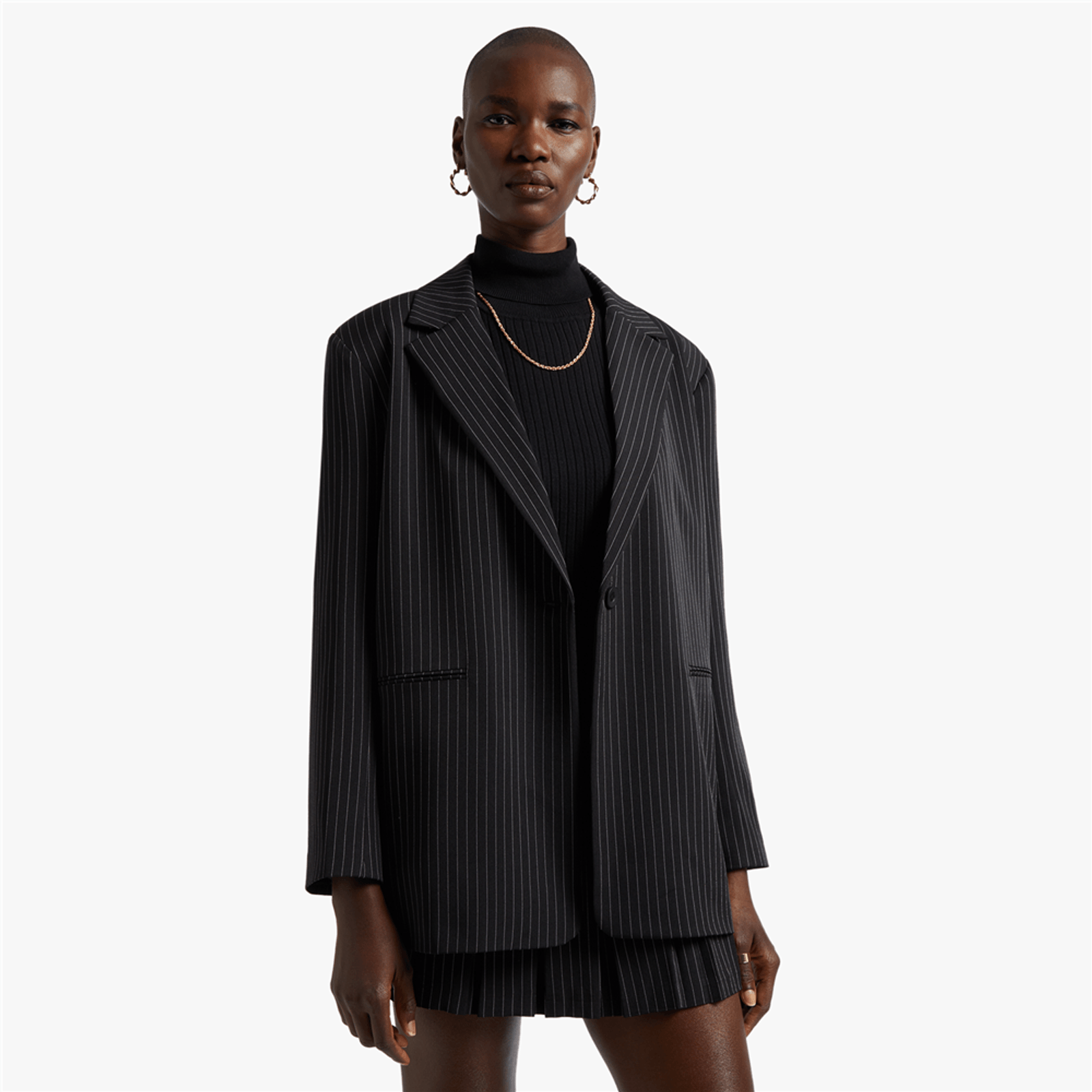 Y&G Pinstripe Boyfriend Blazer