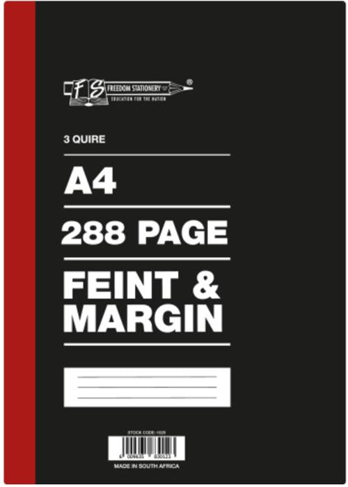 Marlin Freedom A4 Counter Book 3 Quire 288 Pages Feint