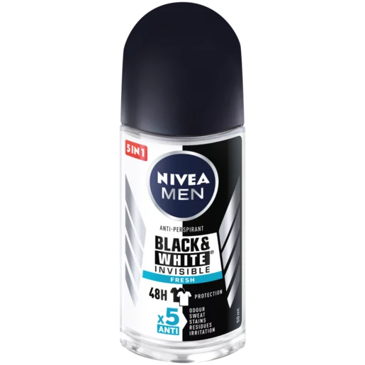 Nivea Men Black & White Invisible Fresh Anti-Perspirant Roll-On 50ml