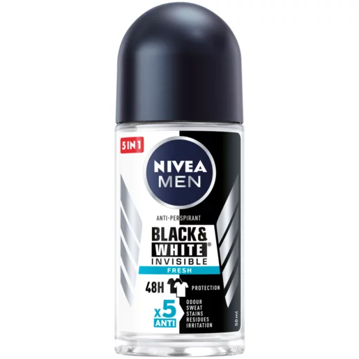 Nivea Men Black & White Invisible Fresh Anti-Perspirant Roll-On 50ml