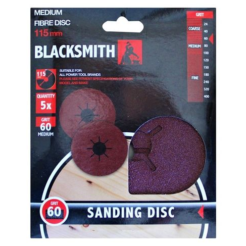 Blacksmith Grinder Fibre Sand Disc 60 Grit (115mm)