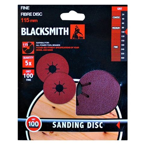Blacksmith Grinder Fibre Sand Disc 100 Grit (115mm)