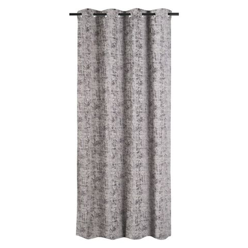 Jacquard Damask Eyelet Curtain - Grey (2500 x 2300mm)