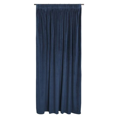 Design House Jacquard Velvet Taped Curtain - Midnight Blue (2300 x 2500mm)