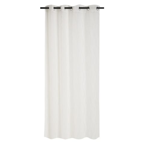 Design House Sheer Embossed Stripe Eyelet Curtain - Cream (2600 x 2500mm)