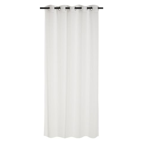 Design House Sheer Embossed Stripe Eyelet Curtain - White (2600 x 2500mm)