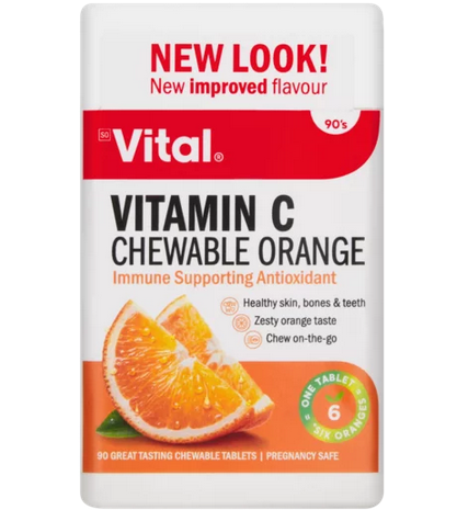 Vital Vitamin C 300mg Chewable Orange Tablets 100 Pack