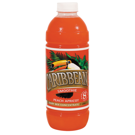 Caribbean Smoothie Peach Apricot Flavoured Dairy Mix Concentrate 1L