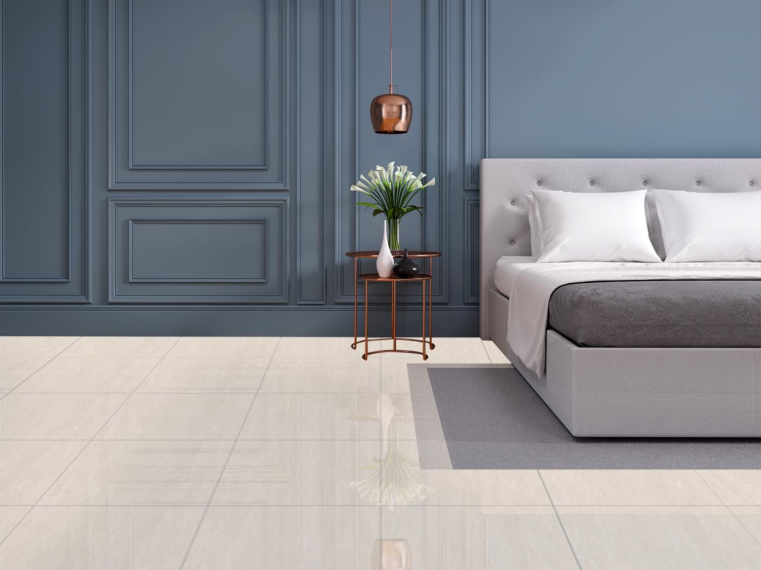Felicity White Shiny Rectified Hard Body Ceramic Floor Tile - 600 x 600mm